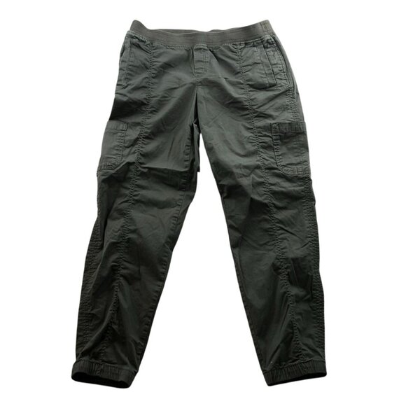 Eddie Bauer Womens Cargo Jogger Pants Size 8 Elastic Waist Pull On Olive Green - Picture 1 of 13